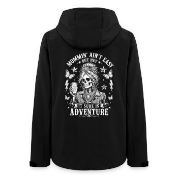 Mommin Ain't Easy Skull Mama Spruch Vintage Coffee - Frauen Recycelte Softshelljacke von Stanley/Stella - Schwarz - Hinten - AI Model Female 172 light (172cm)