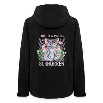 Yoga Katze Inneres Schnurren Namaste - Frauen Recycelte Softshelljacke von Stanley/Stella - Schwarz - Hinten - AI Model Female 172 light (172cm)