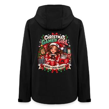 Weihnachts Gamerin Pixelkunst - Frauen Recycelte Softshelljacke von Stanley/Stella - Schwarz - Hinten - AI Model Female 172 light (172cm)