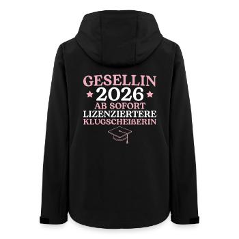 Gesellin 2026 Ausbildung bestanden Gesellenprüfung - Frauen Recycelte Softshelljacke von Stanley/Stella - Schwarz - Hinten - AI Model Female 172 light (172cm)
