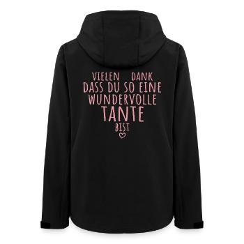 Beste Tante Herz Dankeschön Patentante Geschenk - Frauen Recycelte Softshelljacke von Stanley/Stella - Schwarz - Hinten - AI Model Female 172 light (172cm)