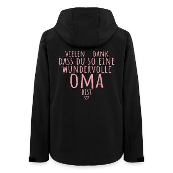 Beste Oma Herz Dankeschön Großmutter Geschenkidee - Frauen Recycelte Softshelljacke von Stanley/Stella - Schwarz - Hinten - AI Model Female 172 light (172cm)