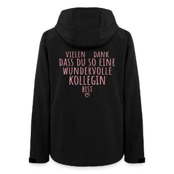 Beste Kollegin Herz Dankeschön Arbeitskollegin - Frauen Recycelte Softshelljacke von Stanley/Stella - Schwarz - Hinten - AI Model Female 172 light (172cm)