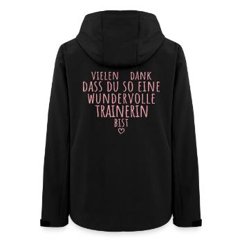 Beste Trainerin Herz Dankeschön Fußballtrainerin - Frauen Recycelte Softshelljacke von Stanley/Stella - Schwarz - Hinten - AI Model Female 172 light (172cm)
