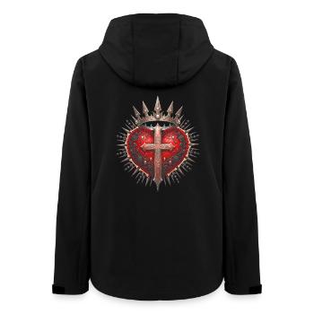 Dark Fantasy Herz Kreuz Gothic Biker Shirt - Frauen Recycelte Softshelljacke von Stanley/Stella - Schwarz - Hinten - AI Model Female 172 light (172cm)