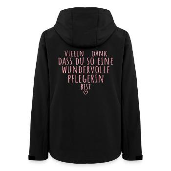 Beste Pflegerin Herz Dankeschön Altenpflege - Frauen Recycelte Softshelljacke von Stanley/Stella - Schwarz - Hinten - AI Model Female 172 light (172cm)