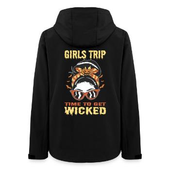 Girls Trip Time To Get Wicked Salem MA 1692 Witch  - Frauen Recycelte Softshelljacke von Stanley/Stella - Schwarz - Hinten - AI Model Female 172 light (172cm)