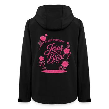 Alles vergeht Jesus bleibt - Frauen Recycelte Softshelljacke von Stanley/Stella - Schwarz - Hinten - AI Model Female 172 light (172cm)