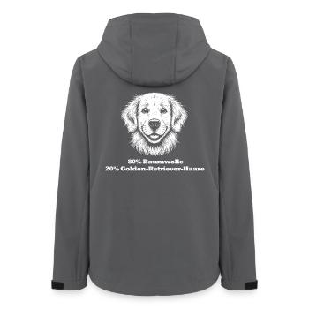 20% Golden Retriever-Haare - Frauen Recycelte Softshelljacke von Stanley/Stella - Anthrazit - Hinten - AI Model Female 172 light (172cm)
