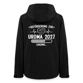 Beförderung zur Uroma 2027 – Schwangerschaft - Frauen Recycelte Softshelljacke von Stanley/Stella - Schwarz - Hinten - AI Model Female 172 light (172cm)