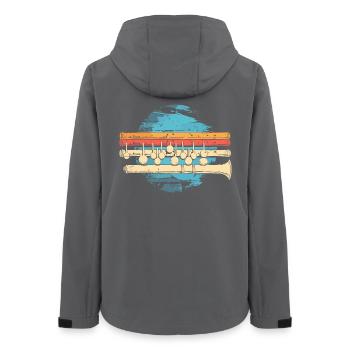 Flute Graphic - Women’s Recycled Softshell Jacket by Stanley/Stella - anthracite - Back - AI Model Female 172 light (172cm)