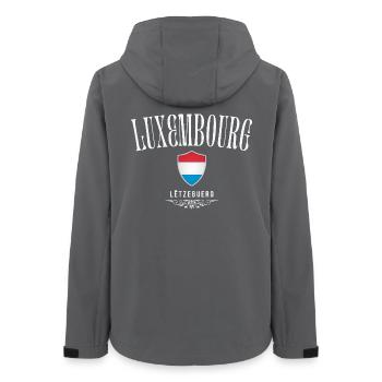 Luxembourg flag, made in Luxembourg - Women’s Recycled Softshell Jacket by Stanley/Stella - anthracite - Back - AI Model Female 172 light (172cm)