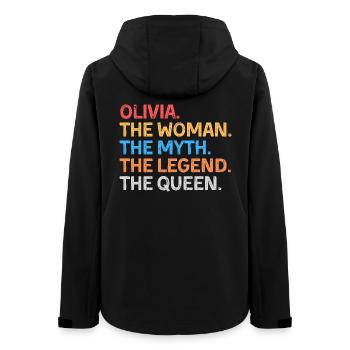 Olivia The Woman The Myth The Legend The Queen - Women’s Recycled Softshell Jacket by Stanley/Stella - black - Back - AI Model Female 172 light (172cm)