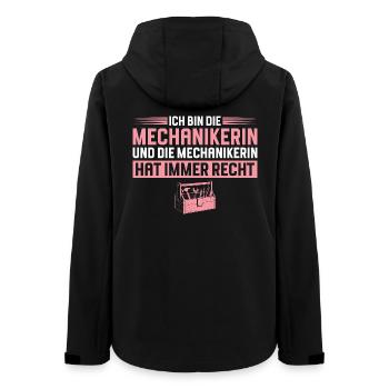 Mechanikerin hat immer recht Handwerkerin - Frauen Recycelte Softshelljacke von Stanley/Stella - Schwarz - Hinten - AI Model Female 172 light (172cm)