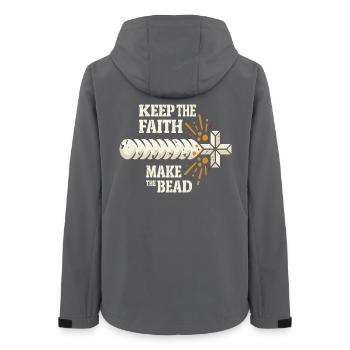 Keep The Faith Make The Bead - Women’s Recycled Softshell Jacket by Stanley/Stella - anthracite - Back - AI Model Female 172 light (172cm)