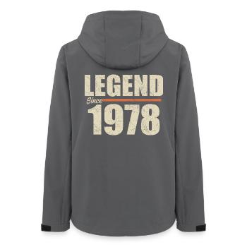 Geburtstag 1978 | Legende seit 1978 - Frauen Recycelte Softshelljacke von Stanley/Stella - Anthrazit - Hinten - AI Model Female 172 light (172cm)