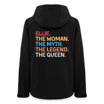 Ellie The Woman The Myth The Legend The Queen - Women’s Recycled Softshell Jacket by Stanley/Stella - black - Back - AI Model Female 172 light (172cm)
