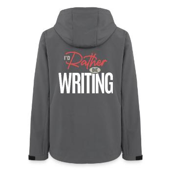I’d Rather Be Writing Funny Writer Author Quote - Women’s Recycled Softshell Jacket by Stanley/Stella - anthracite - Back - AI Model Female 172 light (172cm)