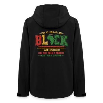 Pride Afro Black History Month Vintage - Frauen Recycelte Softshelljacke von Stanley/Stella - Schwarz - Hinten - AI Model Female 172 light (172cm)