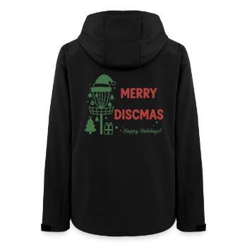 Fröhliche Discmas Frohe Feiertage Disc Golf Korb - Frauen Recycelte Softshelljacke von Stanley/Stella - Schwarz - Hinten - AI Model Female 172 light (172cm)