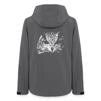 Gruselige Eule - Frauen Recycelte Softshelljacke von Stanley/Stella - Anthrazit - Hinten - AI Model Female 172 light (172cm)