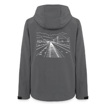 Chemin de fer - Veste softshell femme recyclée Stanley/Stella - charbon - Dos - AI Model Female 172 light (172cm)