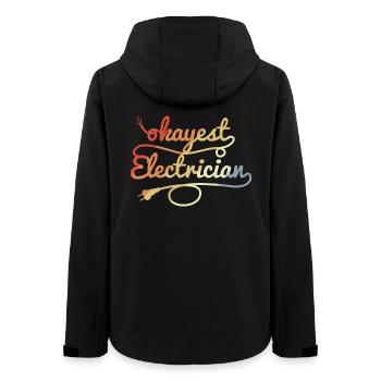 Electrician joke - Women’s Recycled Softshell Jacket by Stanley/Stella - black - Back - AI Model Female 172 light (172cm)