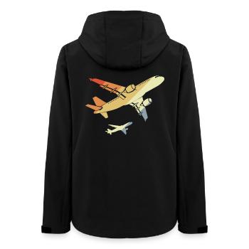 Flugzeuge Retro - Frauen Recycelte Softshelljacke von Stanley/Stella - Schwarz - Hinten - AI Model Female 172 light (172cm)