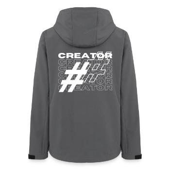 Creator Hashtag Typography - Women’s Recycled Softshell Jacket by Stanley/Stella - anthracite - Back - AI Model Female 172 light (172cm)