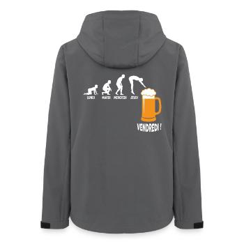 Semaine Travail Vers Vendredi Biere - Veste softshell femme recyclée Stanley/Stella - charbon - Dos - AI Model Female 172 light (172cm)