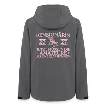 Pensionärin 2027 Liegestuhl Abschied Kollegin - Frauen Recycelte Softshelljacke von Stanley/Stella - Anthrazit - Hinten - AI Model Female 172 light (172cm)