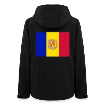 Aufkleber Flagge von Andorra Fahne von Andorra - Frauen Recycelte Softshelljacke von Stanley/Stella - Schwarz - Hinten - AI Model Female 172 light (172cm)