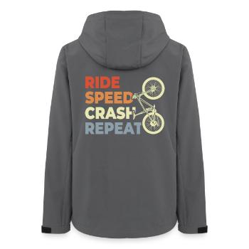 Vintage Mountainbiking Spruch - Frauen Recycelte Softshelljacke von Stanley/Stella - Anthrazit - Hinten - AI Model Female 172 light (172cm)