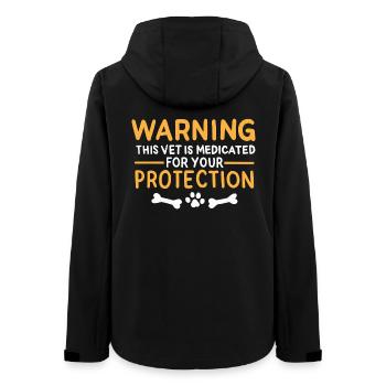 Vet Joke - Women’s Recycled Softshell Jacket by Stanley/Stella - black - Back - AI Model Female 172 light (172cm)