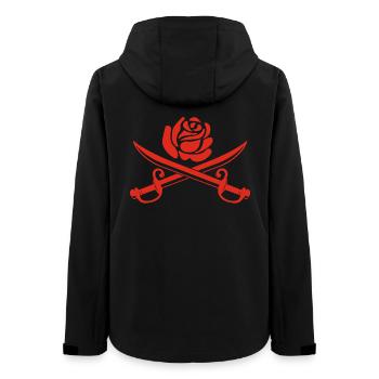 Rose rouge et épées croisées - Veste softshell femme recyclée Stanley/Stella - noir - Dos - AI Model Female 172 light (172cm)
