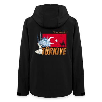 Türkiye Istanbul Vintage Flag Turkey Sovenir - Women’s Recycled Softshell Jacket by Stanley/Stella - black - Back - AI Model Female 172 light (172cm)