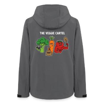 The Veggie Cartel Vegetable Mafia Garden - Women’s Recycled Softshell Jacket by Stanley/Stella - anthracite - Back - AI Model Female 172 light (172cm)