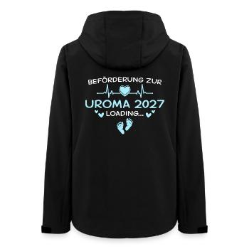 Uroma 2027 Herz Schwangerschaftsverkündung - Frauen Recycelte Softshelljacke von Stanley/Stella - Schwarz - Hinten - AI Model Female 172 light (172cm)