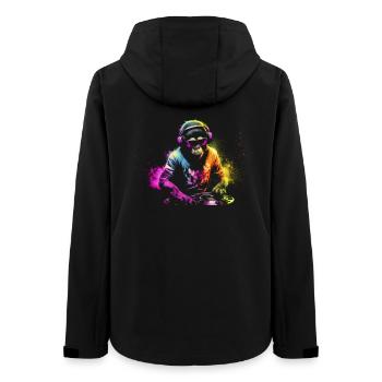 DJ monkey with headphones and sunglasses gift - Women’s Recycled Softshell Jacket by Stanley/Stella - black - Back - AI Model Female 172 light (172cm)