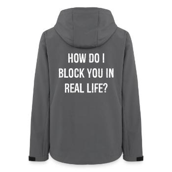 Comment puis-je vous bloquer dans la vraie vie chemise drôle - Veste softshell femme recyclée Stanley/Stella - charbon - Dos - AI Model Female 172 light (172cm)