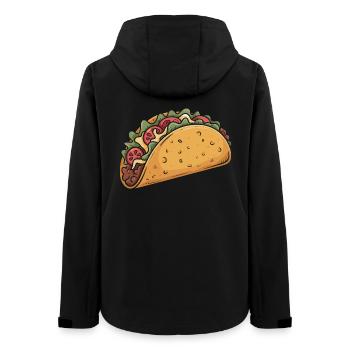 Cartoon Taco Fiesta - Frauen Recycelte Softshelljacke von Stanley/Stella - Schwarz - Hinten - AI Model Female 172 light (172cm)