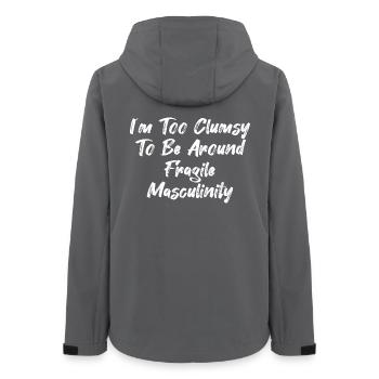 I´m Too Clumsy To Be Around Fragile Masculinity - Women’s Recycled Softshell Jacket by Stanley/Stella - anthracite - Back - AI Model Female 172 light (172cm)