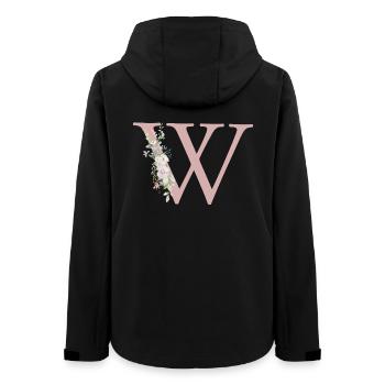 W Monogramme, Floral, Personnalisable - Veste softshell femme recyclée Stanley/Stella - noir - Dos - AI Model Female 172 light (172cm)