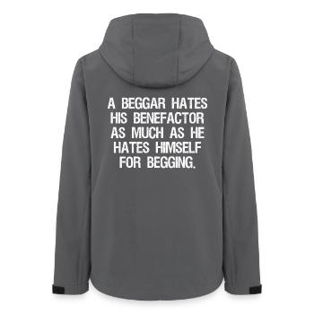 a beggar hates his benefactor as much as he hates - Women’s Recycled Softshell Jacket by Stanley/Stella - anthracite - Back - AI Model Female 172 light (172cm)