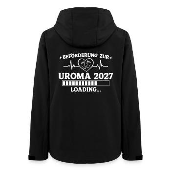 Uroma 2027 Loading – Beförderung zur Urgroßmutter - Frauen Recycelte Softshelljacke von Stanley/Stella - Schwarz - Hinten - AI Model Female 172 light (172cm)