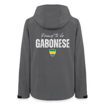 Gabonese proud, Made in Gabon - Women’s Recycled Softshell Jacket by Stanley/Stella - anthracite - Back - AI Model Female 172 light (172cm)