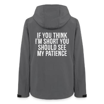 if you think I'm short you should see my patience - Women’s Recycled Softshell Jacket by Stanley/Stella - anthracite - Back - AI Model Female 172 light (172cm)