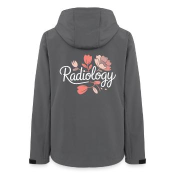 RadFlora Radiology Flowers - Women’s Recycled Softshell Jacket by Stanley/Stella - anthracite - Back - AI Model Female 172 light (172cm)
