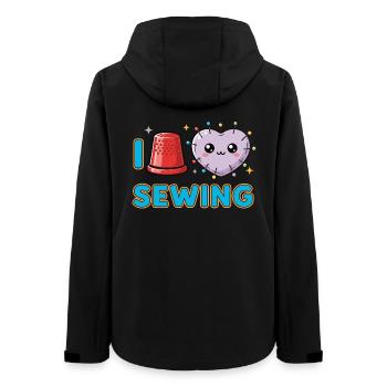 I Love Sewing Nadelkissen - Frauen Recycelte Softshelljacke von Stanley/Stella - Schwarz - Hinten - AI Model Female 172 light (172cm)