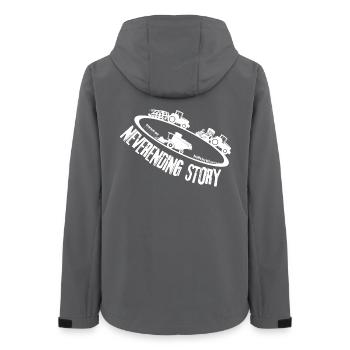 Unendliche Geschichte der Landwirtschaft - Frauen Recycelte Softshelljacke von Stanley/Stella - Anthrazit - Hinten - AI Model Female 172 light (172cm)